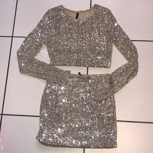 cropped two piece with sequins